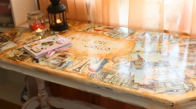 Из старого письменного стола мастерица сделала произведение искусства - «Своими руками»