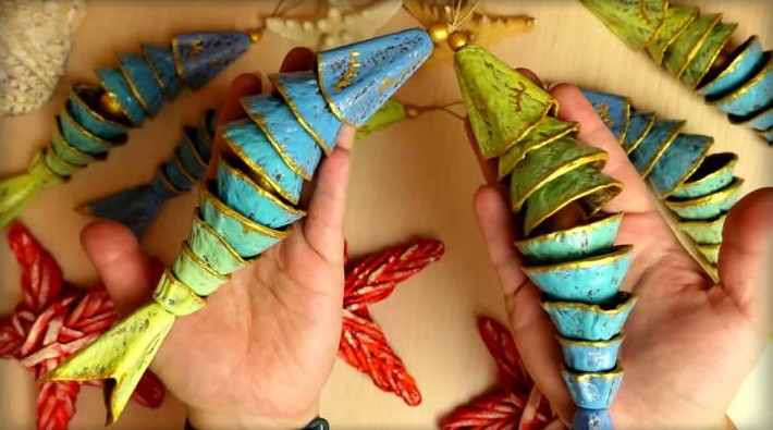 «Керамика» из яичных лотков. Милые звенящие рыбки для декора дома - «Своими руками»