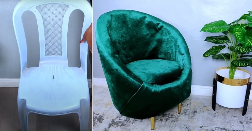 Мастерица показала, как можно переделать старый пластиковый стул в дизайнерское кресло - «Мебель»